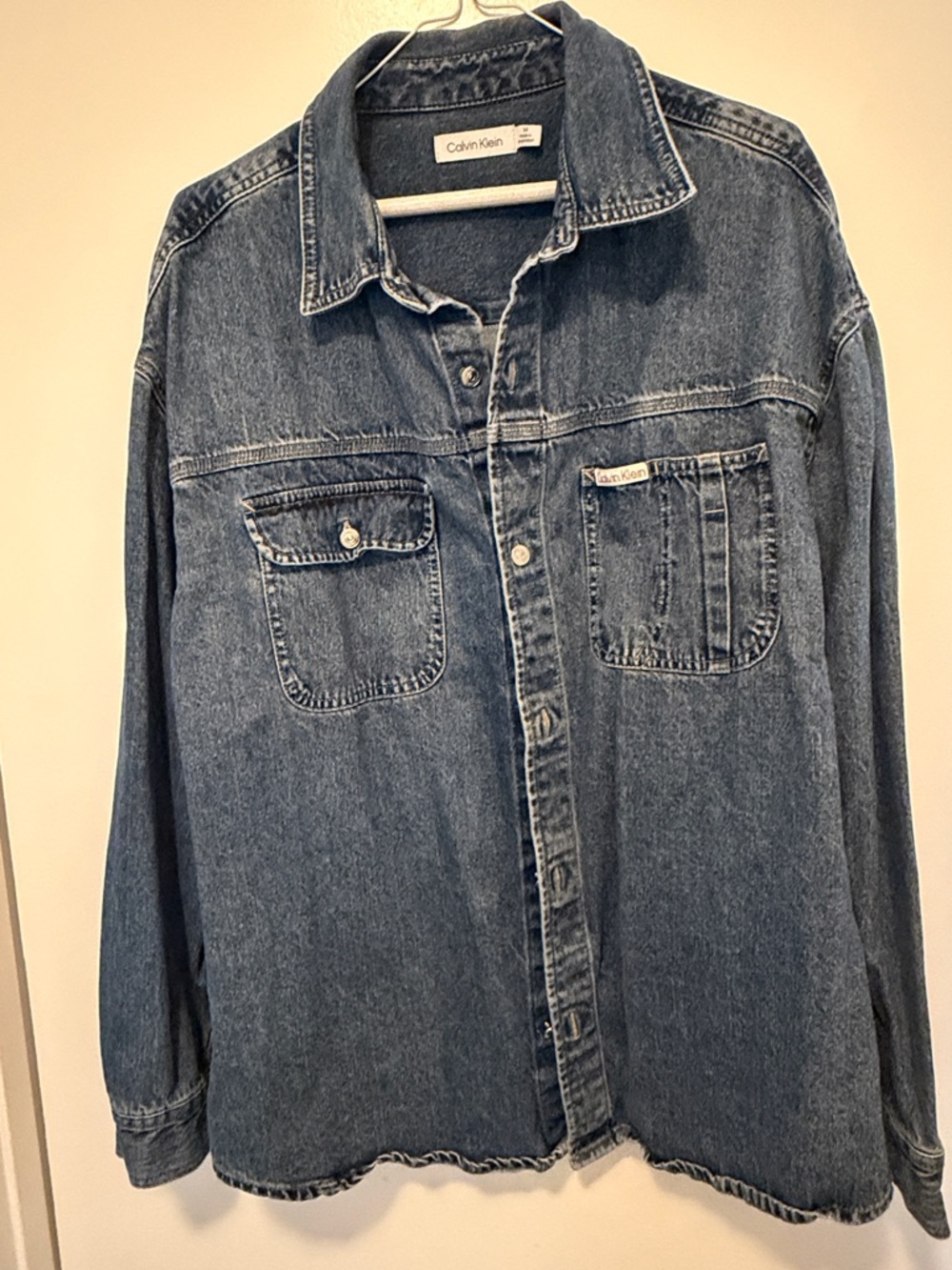 Calvin Klein Medium Blue Denim Shirt Jacket - oversized
